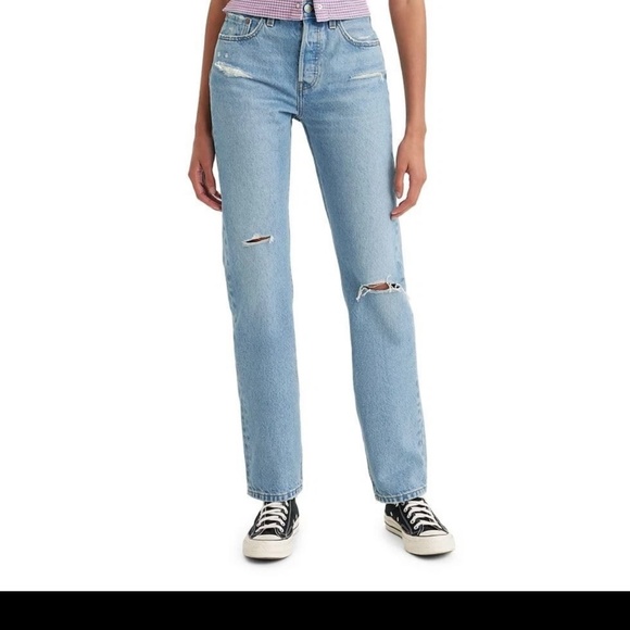 Levi's Women's 501 High Rise Straight Leg Tailored Jeans - Picture 6 of 6